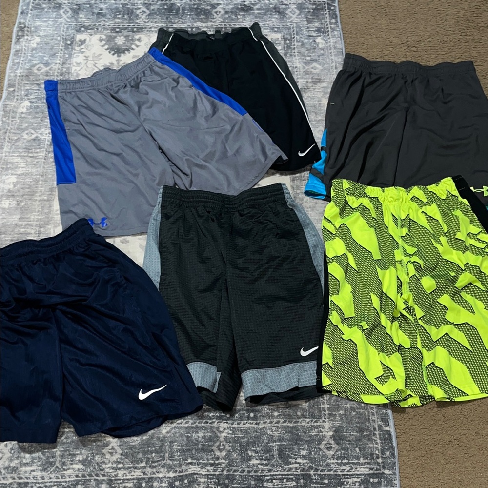 Nike and Under Armour Athletic Shorts Set size 14/16 or lg xl boys
